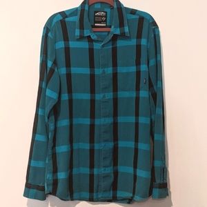 Vans Sz L Green Plaid long sleeve shirt